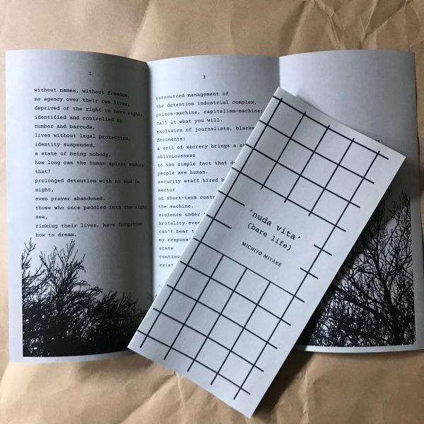 Michiyo Miyake, 'nuda vita'｜Poetry／Zine