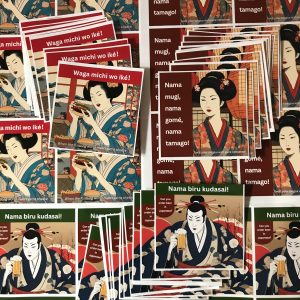 'Let's speak Japanese' stickers