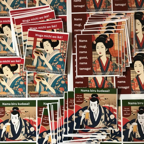 'Let's speak Japanese' stickers